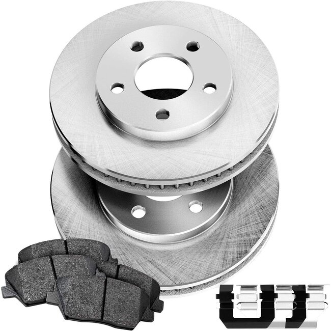 PowerSport Front Brakes and Rotors Kit |Front Brake Pads| Brake Rotors and Pads| Ceramic Brake Pads and Rotors |fits 2011-2013 Nissan LEAF, 2013-2020 Nissan NV200, 2015-2018 Chevrolet City Express