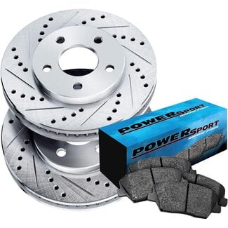 PowerSport Rear Brakes and Rotors Kit |Rear Brake Pads| Brake Rotors and Pads| Ceramic Brake Pads and Rotors |fits 1993-1997 Chevrolet Camaro, 1993-1997 Pontiac Firebird