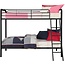 DHP Twin-Over-Twin Bunk Bed with Metal Frame and Ladder, Space-Saving Design, Black
