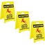 MATTHEW CLEANING 25'' Industrial Wet Floor Sign 3 Pack 2-Sided Durable Corrugated Plastic Birght Yellow Multilingual Warning Signs Commercial Caution Wet Fold-out Floor Signs For Indoors
