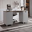 Modern Design By Crafts & comfort Venice Computer Desk - Office Desk with 3 Drawers & CPU Storage Cabinet - Laptop Workstation with Keyboard Tray & Cable Hole - Home & Office Supplies -Cass/White