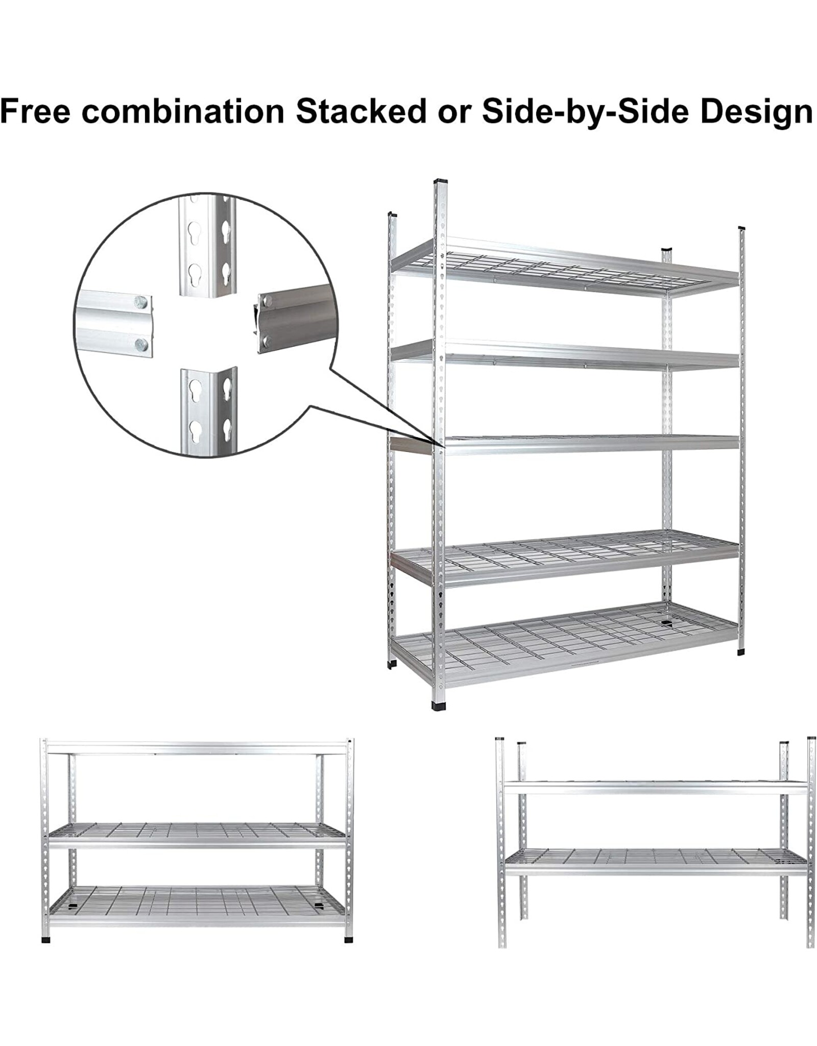 Amazon Basics Heavy Duty Storage Shelving Unit, Double Post, 5 Shelf