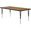 Correll 30"x60" Rectangular Classroom Activity Table, Height Adjustable (19"-29"), Medium Oak Durable Thermal Fused Laminate, School Furniture