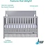 Dream On Me Cape Cod 5-In-1 Convertible Crib In Pebble Grey, Greenguard Gold And JPMA Certified, Built Of Sustainable New Zealand Pinewood, 3 Mattress Height Positions