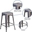 Flash Furniture Lincoln 4 Pack 24'' High Backless Clear Coated Metal Indoor Counter Height Stool with Square Seat