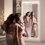 Hasipu Full Length Mirror with Lights, 71" x 28" Lighted Floor Standing LED Mirror Full Length, Full Body Mirror w/Dimming & 3 Color Lighting Square White