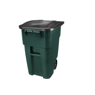 Rubbermaid Brute Rollout Trash Can, 50 GAL, with Wheels, Green