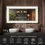 SSWW 60x36'' LED Bathroom Mirror with Light Dimmable Lighted Vanity Mirror,Wall-Mounted Frameless Anti-Fog Function(Horizontal/Vertical)