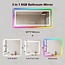 WTTY RGB LED Mirror for Bathroom,84"x40" Large LED Bathroom Mirror with Backlit and Front Light,Stepless Dimmable,Anti-Fog,Lighted Bathroom Vanity Mirror for Wall,Shatterproof,Memory Function