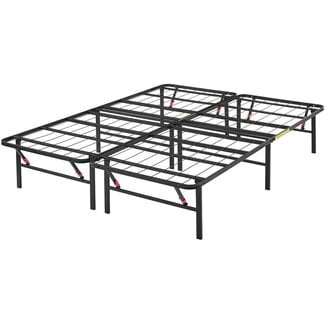 Amazon Basics 14" Foldable Metal Platform Bed Frame, King, Black