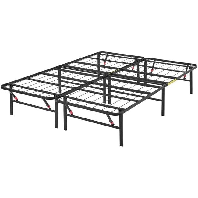 Amazon Basics Foldable Metal Platform Bed Frame with Tool Free Setup, 14 Inches High, King, Black