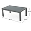 Coral Outdoor Aluminum Rectangle Coffee Table Grey Glass Water Resistant Weather