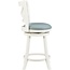 Glenda Cream Counter Stool with Blue Faux Leather Seat by Powell