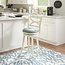 Glenda Cream Counter Stool with Blue Faux Leather Seat by Powell