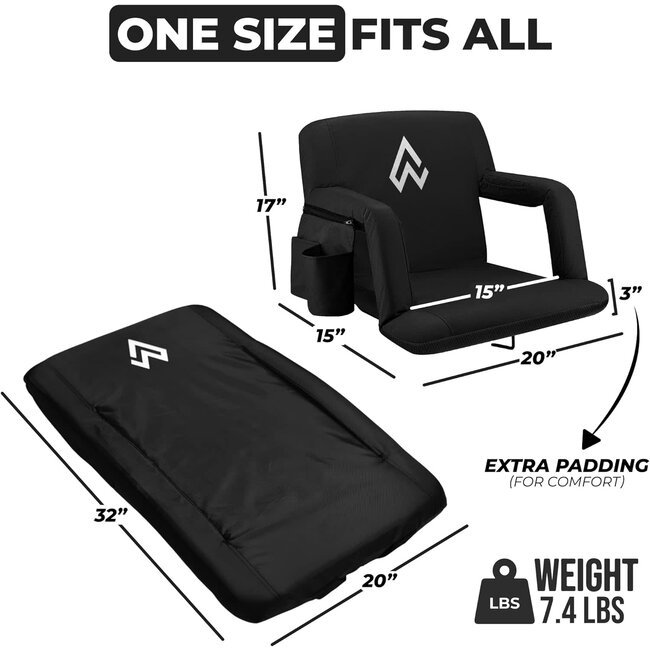 AW Wide Stadium Seating for Bleachers with Back Support, Extra Padding