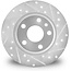 Drilled and Slotted Silver Zinc Brake Rotor 631-74058L