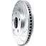 Drilled and Slotted Silver Zinc Brake Rotor 631-74058R