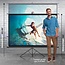 Pyle Projector Screen with Stand - 80-Inch Floor Standing Portable Fold-Out Rollup Matte for Projection, Includes Tripod, Great for Indoor/Outdoor Presentation, Quick Assembly
