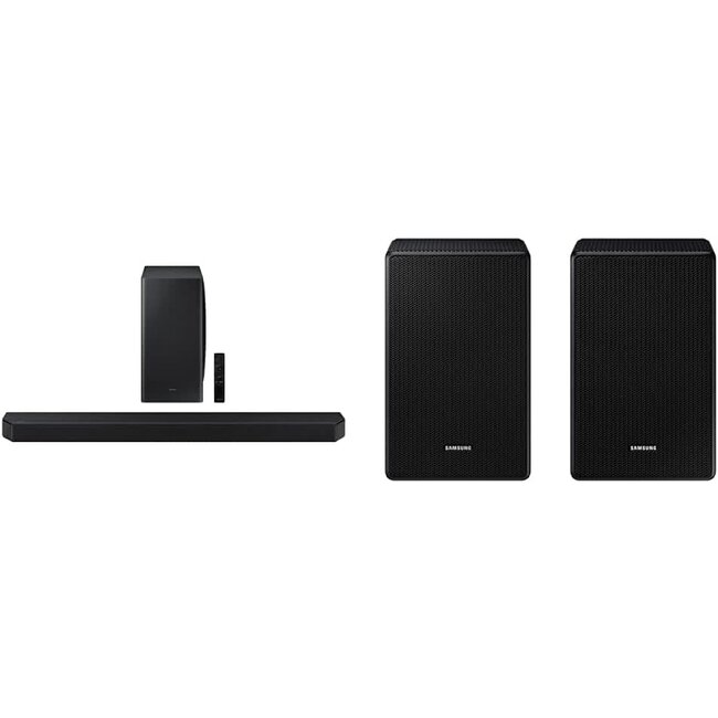 SAMSUNG SAMSUNG HW-Q900A 7.1.2ch Soundbar with Dolby Atmos/DTS:X Alexa Built in(2021), Black SWA-9500S| Rear Speaker Kit | Wireless Dolby Atmos/DTS:X | 2021