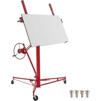 VEVOR VEVOR Drywall Rolling Lifter Panel, 11ft Sheetrock Lift Drywall Lift, 150lb Weight Capacity Panel Hoist Jack Tool, Steel Material w/Telescopic Arm & 3 Lockable Wheels, 48x192 in Plasterboard Size