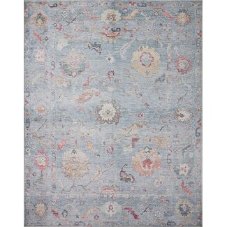 Loloi II Elysium Collection ELY-04 Denim/Multi 7'-10" x 7'-10" Round Area Rug