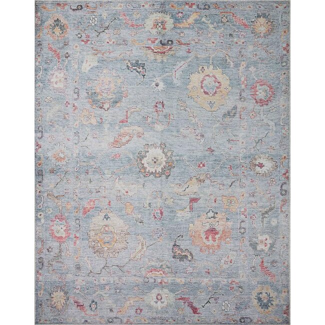 Loloi II Elysium Collection ELY-04 Denim/Multi 7'-10" x 7'-10" Round Area Rug