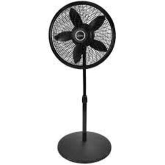 18 in. 3 Speeds Cyclone Pedestal Fan in Black with Adjustable Height, Oscillating