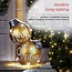 Alpine Corporation XL Merry Christmas Ornaments with 8 Warm White LED Lights and Timer, Indoor/Outdoor Light-Up Hanging Holiday Decor, Gold