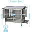 KINGBO 37 inch Heavy Duty Outdoor Dog House with Wheels, Stainless Steel Puppy Shelter, Waterproof Dog Kennel with Sloping Roof and Elevated Floor, Easy Cleaning Funnel Tray, 23.6''D x 37''W x 38''H