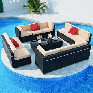 Clearance! Patio Outdoor Furniture Sets, 7 Pieces All-Weather