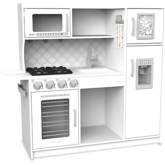 Melissa & Doug Wooden ChefaÌ‚â‚¬â„¢s Pretend Play Toy Kitchen With aÌ‚â‚¬Å“IceaÌ‚â‚¬Â Cube Dispenser aÌ‚â‚¬â€œ Cloud White - Kids Kitchen Play Set, Play Kitchen For Toddlers And Kids Ages 3+