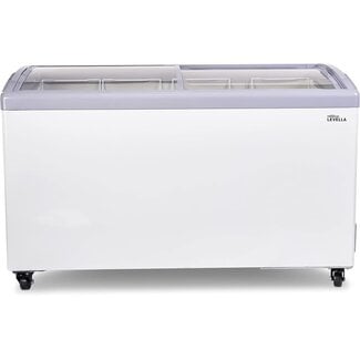 Premium Levella 7.4 cu ft Chest Freezer with Curved Glass Top in White