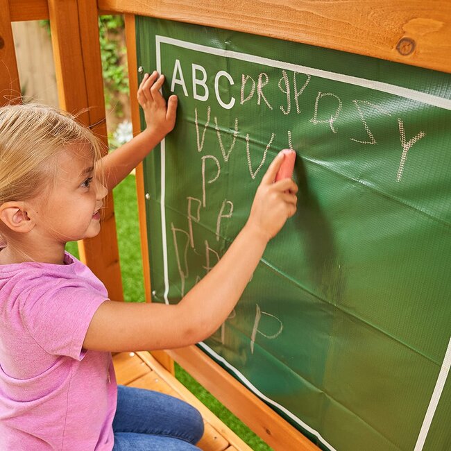 KidKraft Appleton Wooden Swing Set / Playset with Swings, Slide, Rock