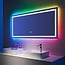 ISTRIPMF 60x28 Inch Bathroom LED Vanity Mirror RGB Color Changing Backlit Bathroom Mirror Shatterproof Dimmable Anti-Fog led Mirror for Bathroom (RGB Multicolor Backlit+Adjustable Front-Lighted)