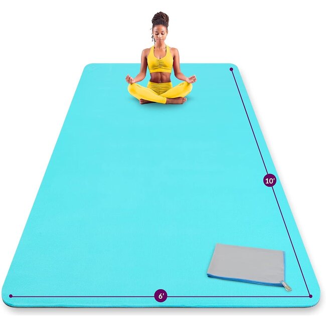 ActiveGear Extra Large Yoga Mat 10 x 6 ft - 8mm Extra Thick