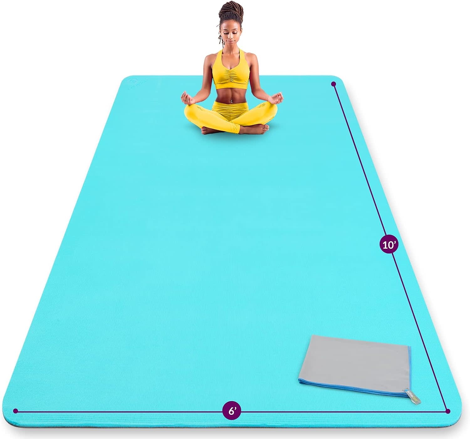 ActiveGear Large Yoga Mat 6 x 6 ft - 8mm Extra Thick, Durable, Comfortable,  Non-Slip & Odorless Premium Square Yoga and Pilates Mat for Home Gym
