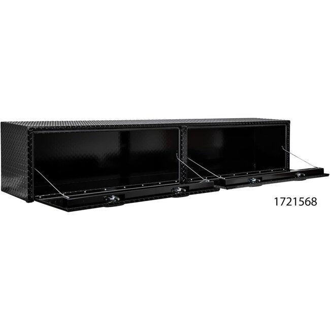Buyers Products 1721563 Black Aluminum Diamond Tread Topsider Truck Box With Drop Door, 72 x 18 x 16 Inch, Made in The USA, Lockable Tool Chest, Durable Job Box For Storage & Organization