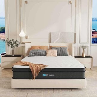 Crayan Full Mattress, 10 Inch Memory Foam Mattress Full Size, Hybrid Mattress in a Box with Individual Pocket Spring for Motion Isolation & Silent Sleep, Pressure Relief, CertiPUR-US, Medium Firm