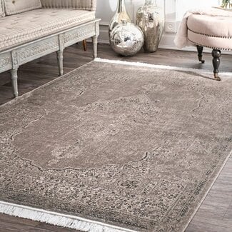 nuLOOM Cantrell Faded Transitional Fringe Area Rug, 7' 6" x 9' 6", Light Brown