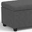 SIMPLIHOME Avalon 54 Inch Wide Contemporary Rectangle Extra Large Storage Ottoman Bench in Slate Grey Polyester Linen Fabric, for The Living Room, Entryway and Family Room