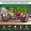 Hanover Strathmere 4-Piece Outdoor Patio Deep Seating Lounge Set with Sofa, 2 Swivel Chairs with Thick Foam Cushions, Four Accent Pillows and a Glass-Top Coffee Table