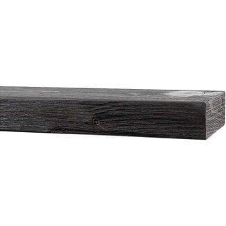 Modern Ember Vara Wood Mantel Shelf - 72 Inch Ebony | 3 Inch Height - Variations in Grain and Natural Distresssing | Wooden Floating Wall Mounted Shelf - for Fireplaces & DÃ©cor