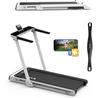 BANCON Foldable Running Treadmill for Home with Handles, Running Machine,16.5 Inch Running Belt, Bluetooth Speakers, 8 Pre-Set Programs, LED Display, Patented Shock Absorbption
