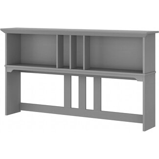 Bush Furniture Salinas Hutch, Desk Attachment with Shelf Storage for Home Office, 60W, Cape Cod Gray
