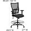 Flash Furniture HERCULES Series Big & Tall 400 lb. Rated Black Mesh Ergonomic Drafting Chair with Adjustable Arms