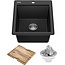KRAUS Bellucci Workstation 32-inch Undermount Granite Composite Single Bowl Kitchen Sink in Metallic Gray with Accessories, KGUW2-33MGR