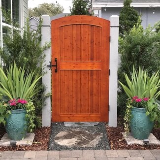 Miracle Woodworks Fence Gate | Bamboo Wood Outdoor Gate for Entrance Garden Fence or Wall | Durable and Harder Than Red Oak | Vintage Umber Color