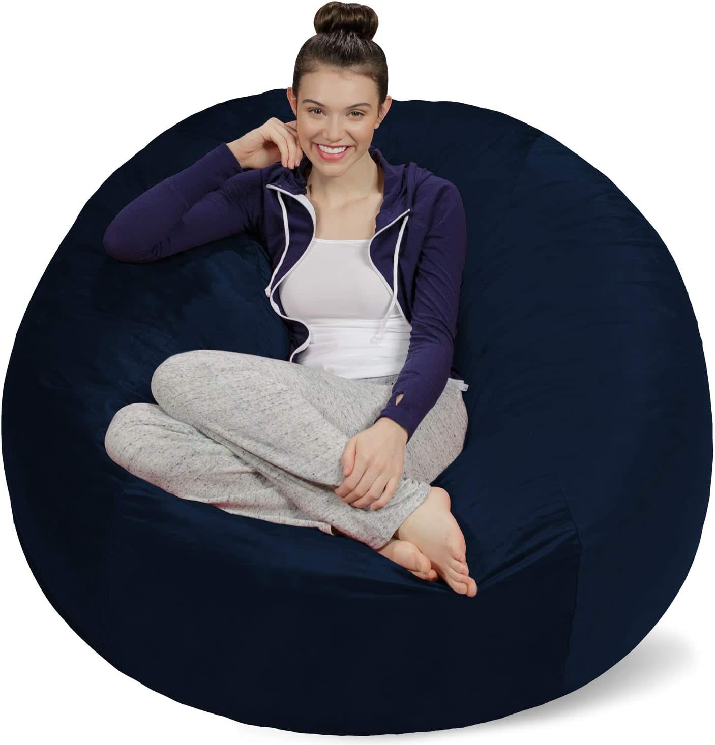 Bean Bag Chair Cover Big Round Soft Fluffy Velvet Lazy Sofa Bed Cover-No  Filling | eBay