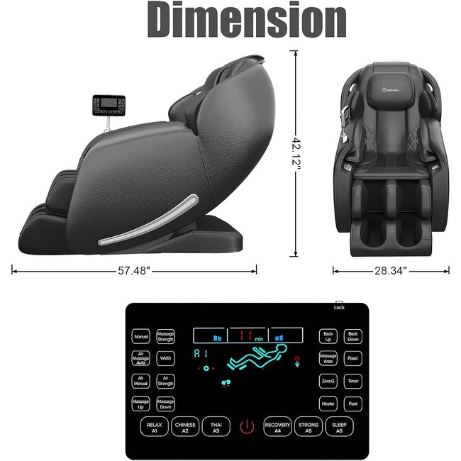 Real Relax Massage Chair, Full Body Zero Gravity SLTrack Shiatsu