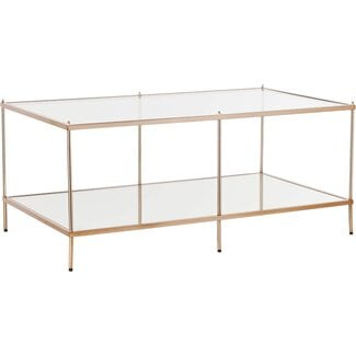 SEI Furniture Knox Glam Mirrored 2-Tier, Coffee Table, Gold, 42.25"W X 24"D X 19"H